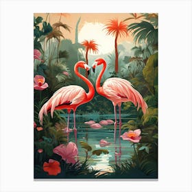 Flamingo Fun 9 Canvas Print