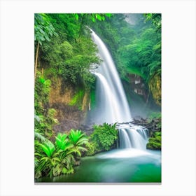 Banyumala Twin Waterfalls, Indonesia Realistic Photograph (1) Canvas Print