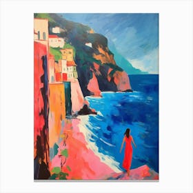 Amalfi Coast Italy Fauvist Painting Canvas Print
