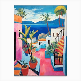 Santorini Greece 1 Fauvist Painting Canvas Print