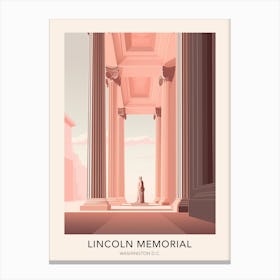 Lincoln Memorial Washington Dc United States Travel Poster Canvas Print