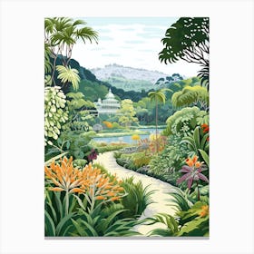 Royal Botanical Gardens Kandy Sri Lanka Modern Illustration 2 Canvas Print