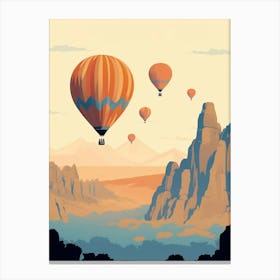 Hot Air Balloon Cappadocia Art Deco 2 Canvas Print