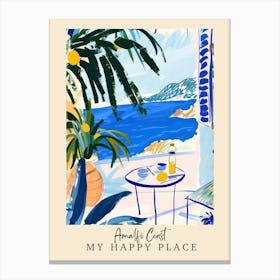 My Happy Place Amalfi Coast 0 Travel Poster Canvas Print