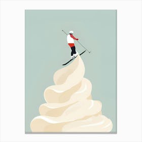 Skier On Top Of Ice Cream Canvas Print