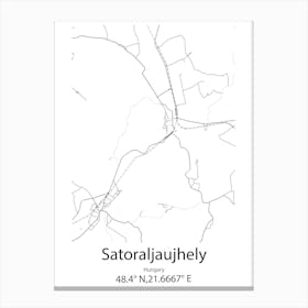 Satoraljaujhely,Hungary Minimalist Map Canvas Print