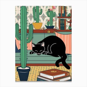 Cat In The Living Room 2 Canvas Print