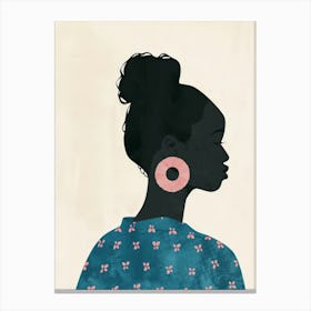 Black Girl With Hoop Earrings Canvas Print