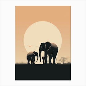Elephant Minimalist Abstract 3 Canvas Print