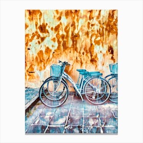 Bicycles Against A Wall Canvas Print