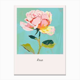 Rose 7 Square Flower Illustration Poster Canvas Print