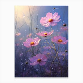 Cosmos Wildflower At Dawn In South Western Style (1) Canvas Print
