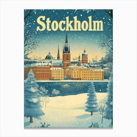 Aihrgdesign A Mid Century Modern Travel Poster For Stockholm 2 Canvas Print