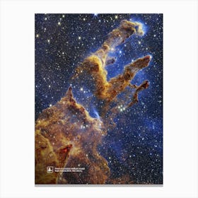 JWST Pillars of Creation, 2022 - Eagle Nebula, M16, NGC 6611 (James Webb/JWST) — space poster, science poster, space photo, space art, jwst picture Canvas Print