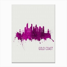 Gold Coast Australia City Purple Canvas Print