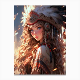 Native American Girl Canvas Print