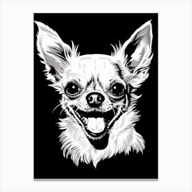 Chihuahua Dog, Line Drawing 1 Canvas Print