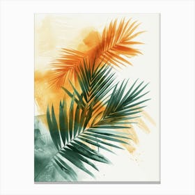 Watercolor Palm Leaves Canvas Print