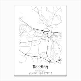 Reading,United Kingdom Minimalist Map Canvas Print