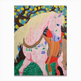 Maximalist Animal Painting Horse 6 Canvas Print