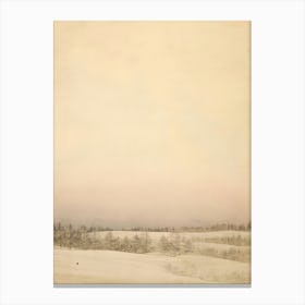 Hokkaido. Winter: Retro Japanese Aesthetic Landscape Wall Art Room Decoration Canvas Print