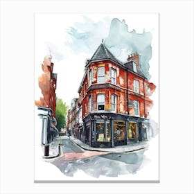Harrow London Borough   Street Watercolour 2 Canvas Print