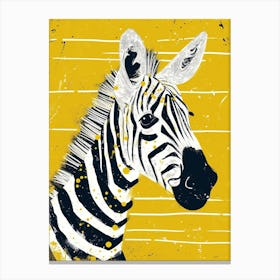 Yellow Zebra 3 Canvas Print
