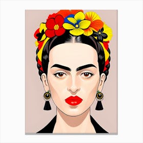 Frida Kahlo Floral Portrait Leinwandbild