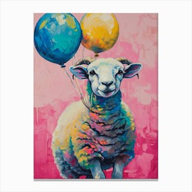 Cute Ram 3 With Balloon Canvas Print