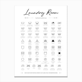Laundry Room Guide Latin Canvas Print