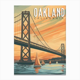 Oakland, California - Vintage Travel Poster Canvas Print