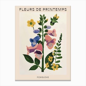 Spring Floral French Poster  Foxglove 4 Canvas Print