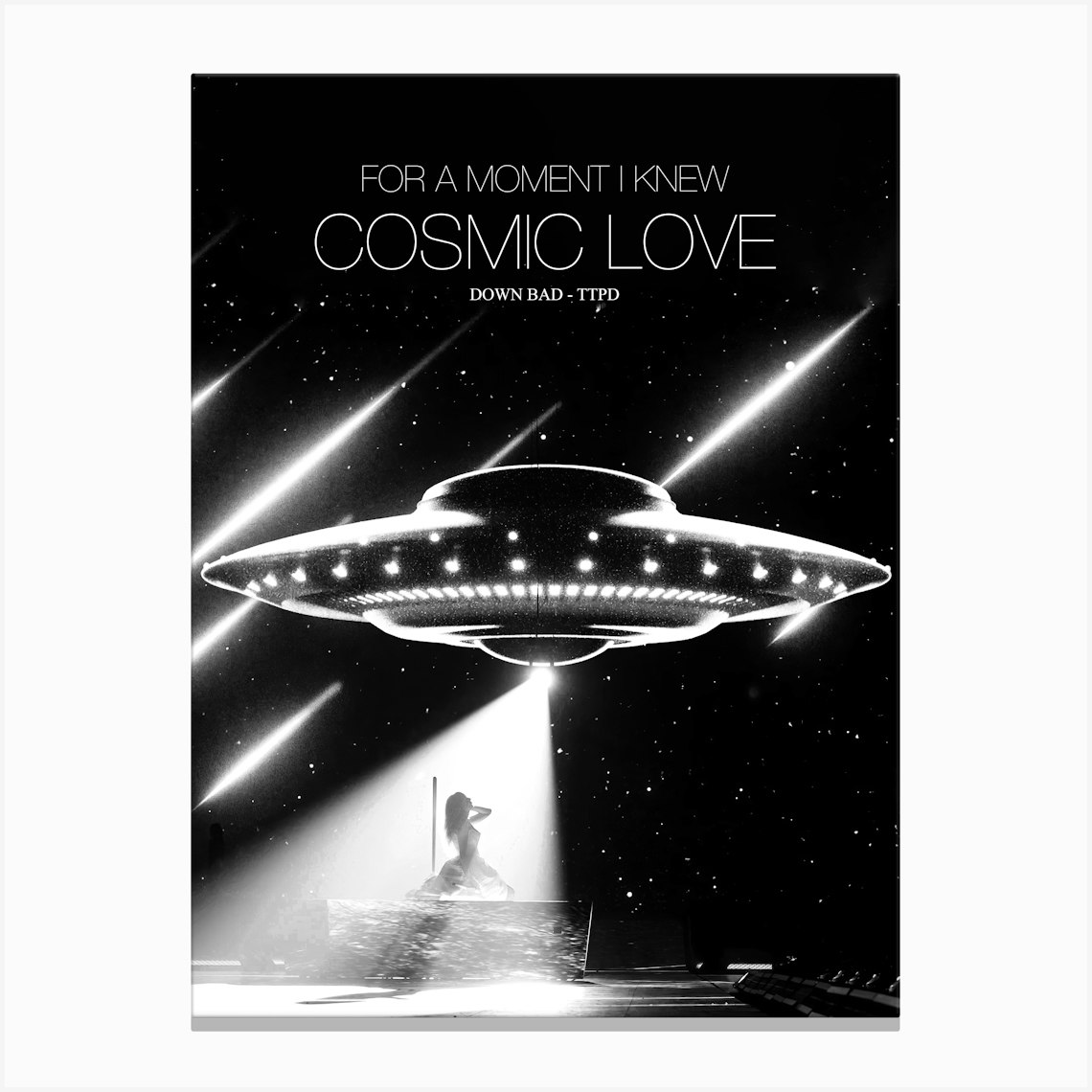Taylor Swift For A Moment I Knew Cosmic Love Down Bad From Ttpd Eras Tour Ufo Space Set Canvas Print by Mambo