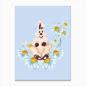 Bunny And Daisy Canvas Print
