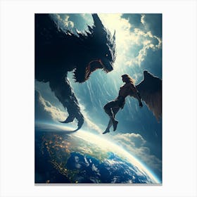 Angel Fighting Demon Canvas Print