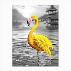 Yellow Flamingo Canvas Print