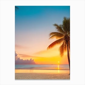 Sunset on a Tropical Beach 4 Canvas Print