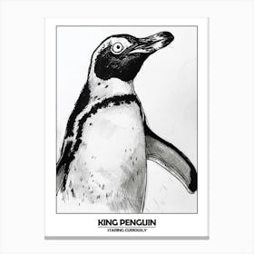 Penguin Staring Curiously Poster 8 Canvas Print