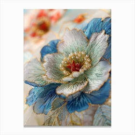 Embroidered Flowers 4 Canvas Print