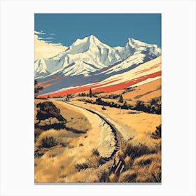 W Trek Chile Vintage Travel Illustration Canvas Print