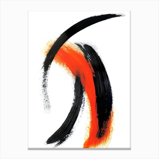 Sharp Black And Orange Abstract Canvas Print
