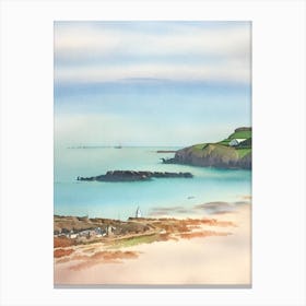 Cemaes Bay, Anglesey, Wales Watercolour Canvas Print