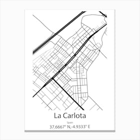 La Carlota,Spain Minimalist Map Stampe su tela