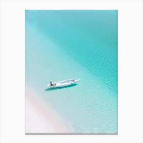 Small Boat In Turquoise Water Canvas Print