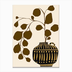 Vase With Leaves 9 Canvas Print