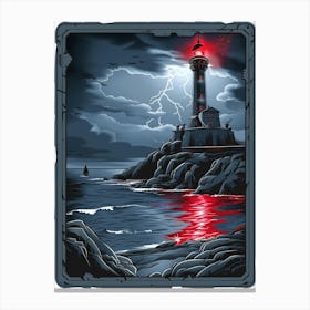 Lighthouse At Night 1 Canvas Print