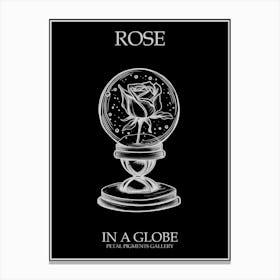 Rose In A Globe Line Drawing 1 Poster Inverted Canvas Print