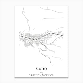 Cutro,Italy Minimalist Map Canvas Print