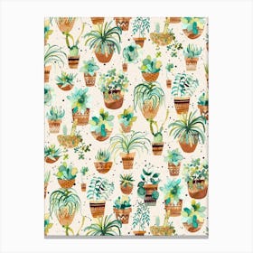 Home Succulent Plant Pots White Canvas Print