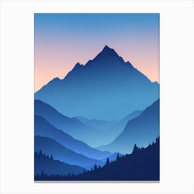 Misty Mountains Vertical Composition In Blue Tone 106 Canvas Print